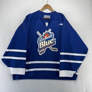 Vintage Labatt Blue Hockey Jersey Mens XL Stitched Sewn Bauer Made In Canada 90s
